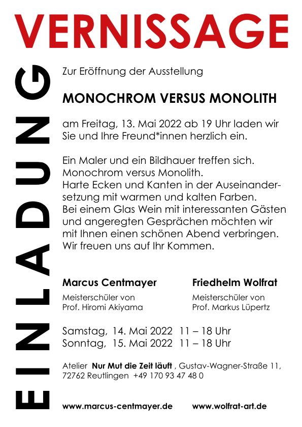 Monochrom versus Monolith - Einladungskarte 2
