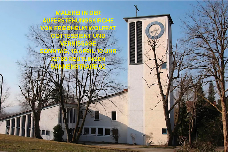 Auferstehungskirche Reutlingen mit Text
